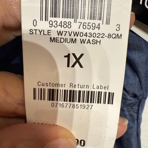 Bar III Blue Medium Wash Chambray High Rise Pull On Pants Sz 1X NWT - Picture 6 of 10